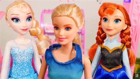 anna elsa barbie videos